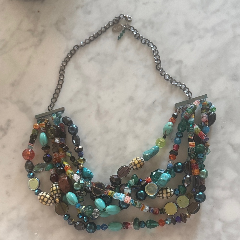 Gay Isber Vibrant Multicolor Beaded Necklace